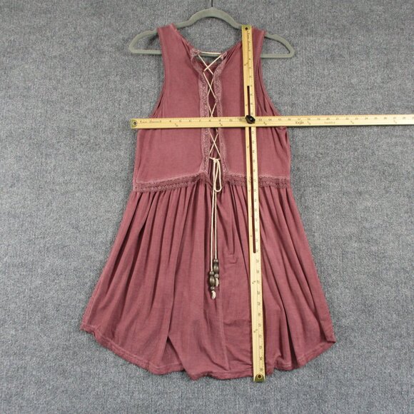 POL Dress Womens M Pink Baby Doll Sundress Lace Boutique Corset Back BoHo Mini - Picture 8 of 13